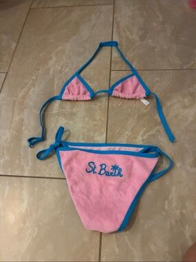MC2 Saint Barth Pink and Blue Kids Bikini Set never worn